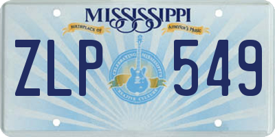 MS license plate ZLP549