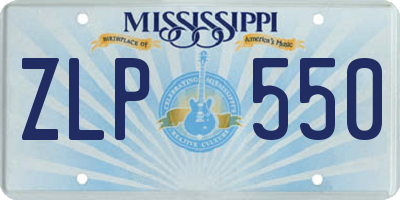 MS license plate ZLP550