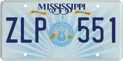 MS license plate ZLP551