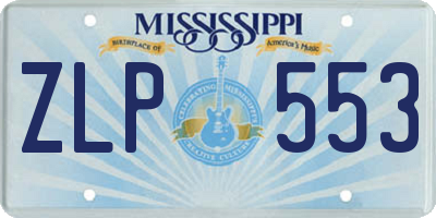 MS license plate ZLP553
