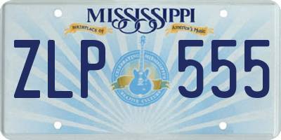 MS license plate ZLP555