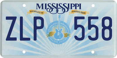 MS license plate ZLP558