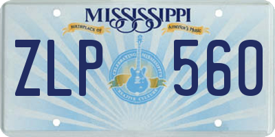 MS license plate ZLP560