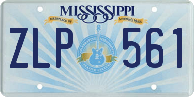 MS license plate ZLP561