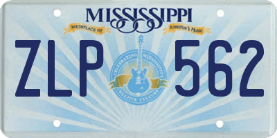 MS license plate ZLP562