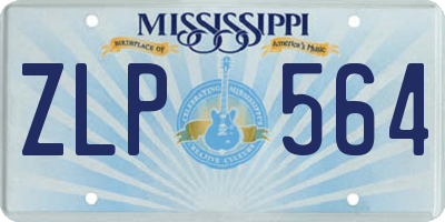 MS license plate ZLP564