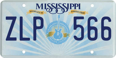 MS license plate ZLP566