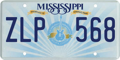MS license plate ZLP568