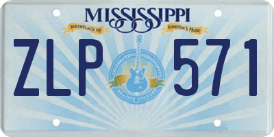 MS license plate ZLP571