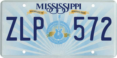MS license plate ZLP572