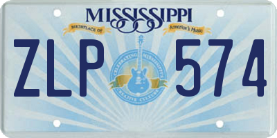 MS license plate ZLP574