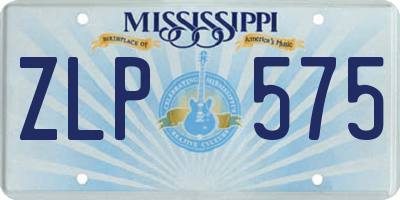 MS license plate ZLP575