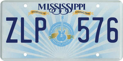 MS license plate ZLP576