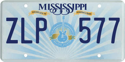 MS license plate ZLP577