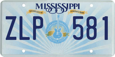 MS license plate ZLP581