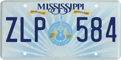 MS license plate ZLP584