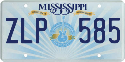 MS license plate ZLP585