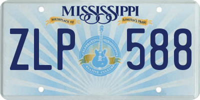 MS license plate ZLP588