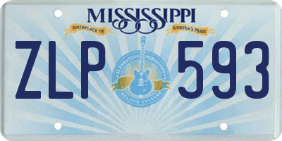 MS license plate ZLP593
