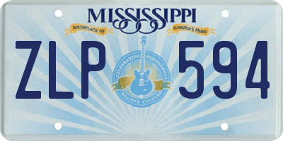 MS license plate ZLP594