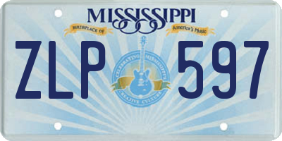 MS license plate ZLP597