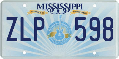 MS license plate ZLP598
