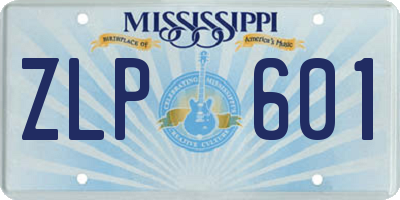 MS license plate ZLP601
