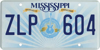 MS license plate ZLP604