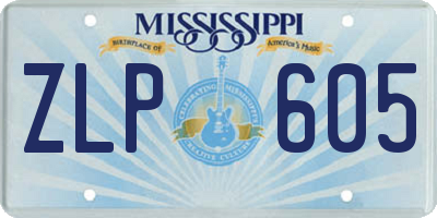 MS license plate ZLP605