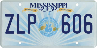 MS license plate ZLP606