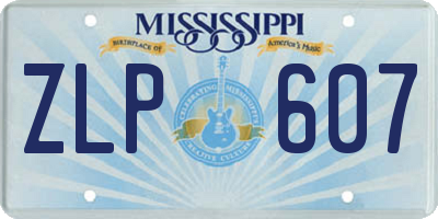 MS license plate ZLP607