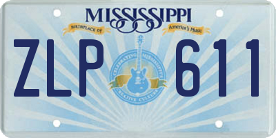 MS license plate ZLP611