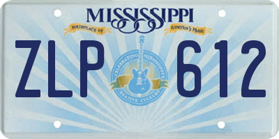 MS license plate ZLP612