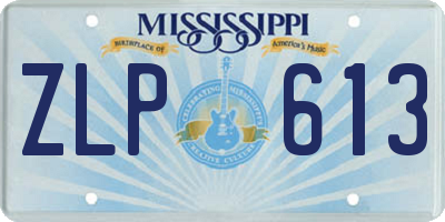 MS license plate ZLP613