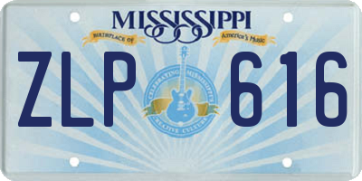 MS license plate ZLP616