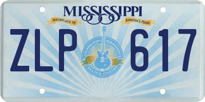 MS license plate ZLP617