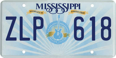 MS license plate ZLP618