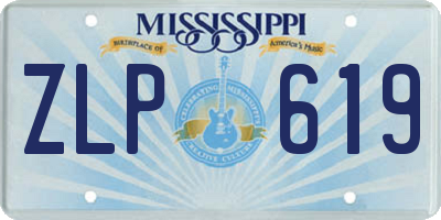 MS license plate ZLP619
