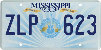 MS license plate ZLP623