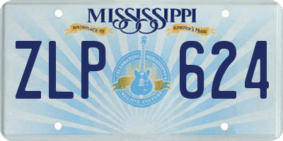 MS license plate ZLP624