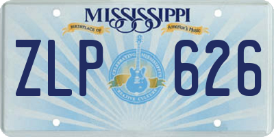 MS license plate ZLP626