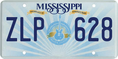 MS license plate ZLP628
