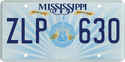 MS license plate ZLP630
