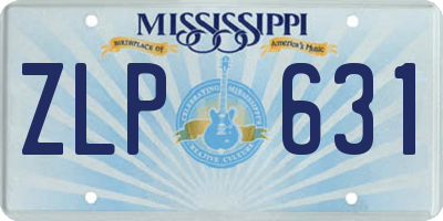 MS license plate ZLP631