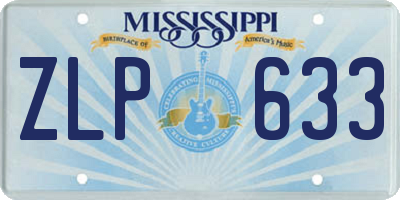 MS license plate ZLP633