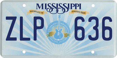 MS license plate ZLP636