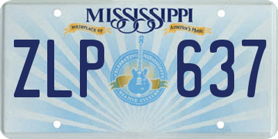 MS license plate ZLP637