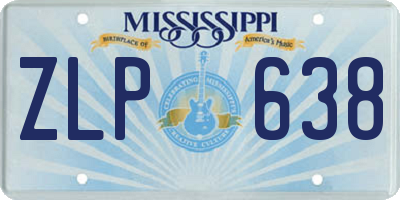 MS license plate ZLP638