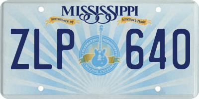 MS license plate ZLP640