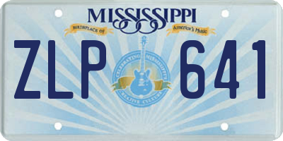 MS license plate ZLP641